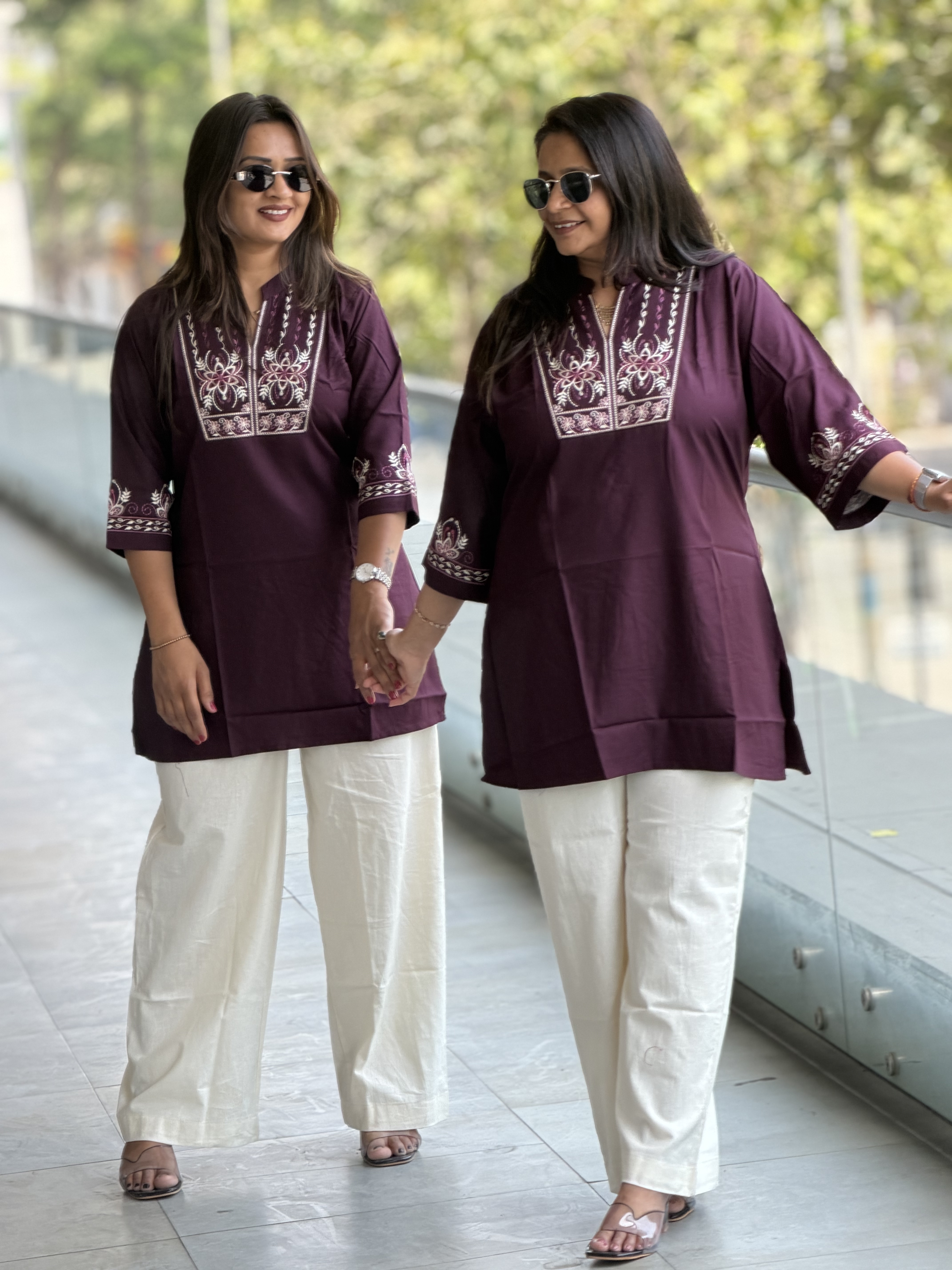 Royal Wine Embroidered Kurta Ensemble