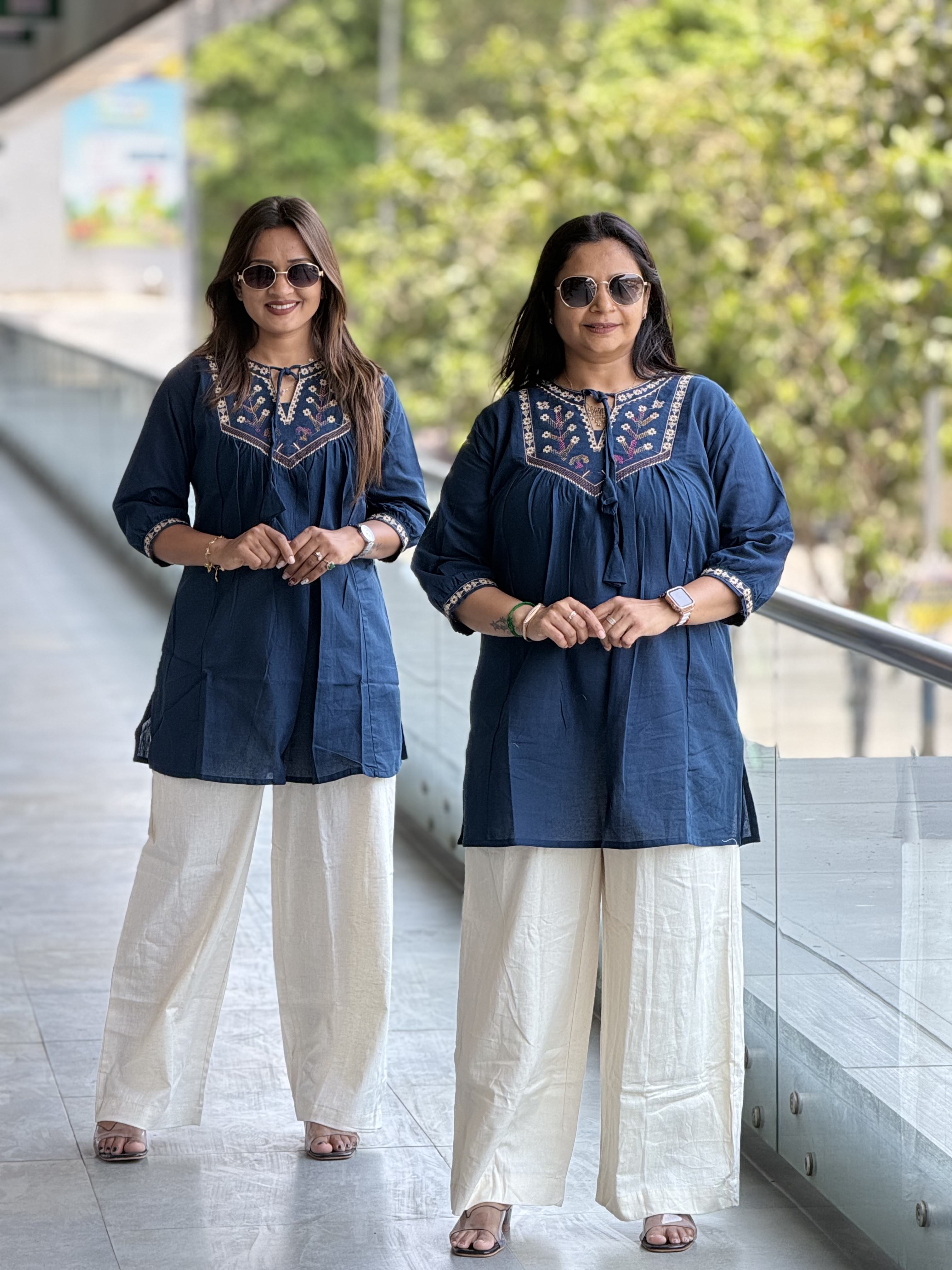 Women’s Embroidered Cotton Tunic Pair
